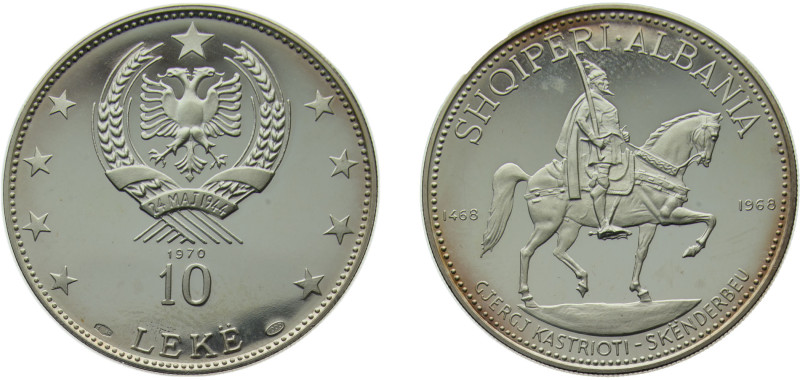 Albania Socialist Republic 1970 10 Lekë (Skanderbeg's Death) Silver (.999) Budap...