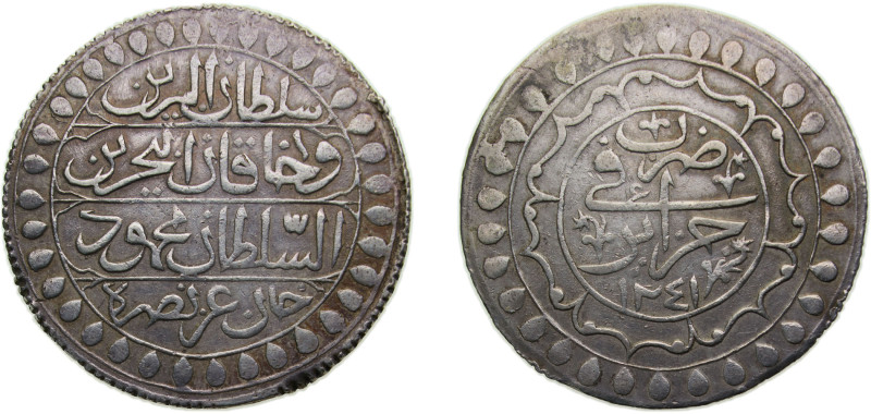 Algeria Ottoman Empire AH1241 (1826) 2 Budju (Zudj Budju) - Mahmud II Silver (.8...