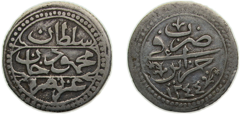 Algeria Ottoman Empire AH1244 (1829) ¼ Budju - Mahmud II Silver (.850) 2.4g VF K...