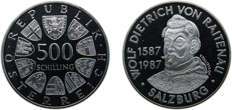 Austria Second Republic 1987 500 Schilling (Birth of Salzburg's Archbishop von R...