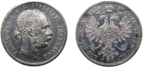 Austria Austrian Empire Austro-Hungarian Empire 1880 1 Florin - Franz Joseph I Silver (.900) Vienna mint 12.34g AU KM2222 Schön149