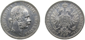 Austria Austrian Empire Austro-Hungarian Empire 1891 1 Florin - Franz Joseph I Silver (.900) Vienna mint 12.34g AU KM2222 Schön149