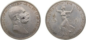 Austria Austrian Empire Austro-Hungarian Empire 1908 5 Corona - Franz Joseph I (Reign) Silver (.900) 24g UNC KM2809