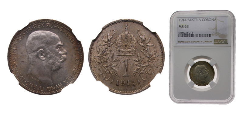 Austria Austrian Empire Austro-Hungarian Empire 1914 1 Corona - Franz Joseph I S...