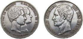 Belgium Kingdom 1853 5 Francs - Léopold I (Marriage of The Duke) Silver (.900) 25g XF XM2.1 XM2.2 LABHM-2.2