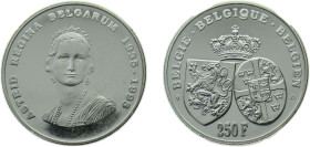 Belgium Kingdom 1995 250 Francs - Albert II (Queen Astrid) Silver (.925) Brussels mint 18.75g PF KM199 LABFM-208 Schön177