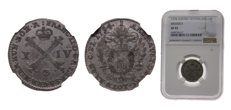 Belgium Austrian Netherlands Possession 1794 14 Liards / 14 Oorden - Franz II Si...