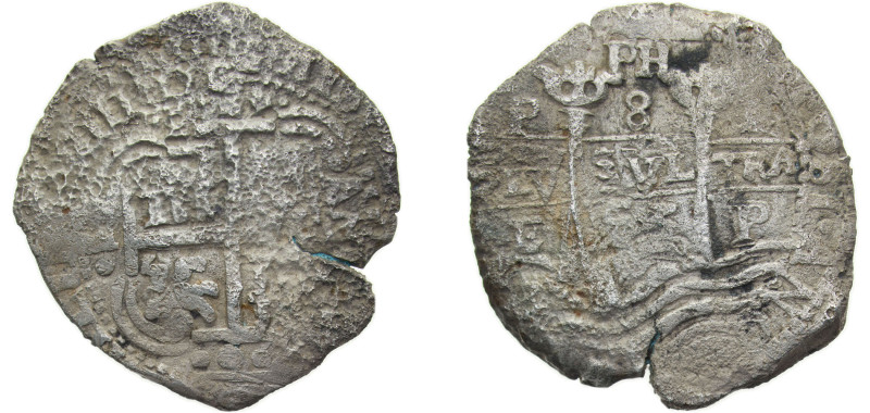 Bolivia Spanish colony 1653P E-PH 8 Reales - Philip IV Silver (.931) Potosi mint...