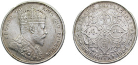 British Malaysia Straits Settlements British colony 1904B 1 Dollar - Edward VII Silver (.900) Mumbai / Bombay mint 27g XF KM25 Y25 Dav AAO303
