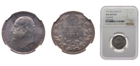 Bulgaria Kingdom 1913 1 Lev - Ferdinand I Silver (.835) 5g NGC UNC KM31