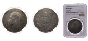 Bulgaria Principality 1894КБ 5 Leva - Ferdinand I (Type 2 legend) Silver (.900) 25g NGC AU KM18
