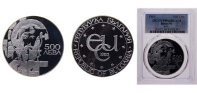 Bulgaria Republic 1993 500 Leva (European Community - St. Theodor Stratilat) Silver (.925) 33.625g PCGS PR68 KM206