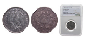 Chile Republic 1892So 20 Centavos Silver (.500) Santiago mint 5g NGC XF KM138