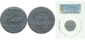 China Republic ND (1939) SHANGHAI 3 Cents French Concession Aluminium PCGS AU55
