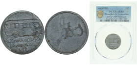 China Republic ND (1939) SHANGHAI 1 Cent French Concession Aluminium PCGS AU53