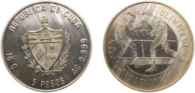 Cuba Second Republic 1989 5 Pesos (Boxing) Silver (.999) Havana mint 16g PF KM224.1 JMAAAEE358