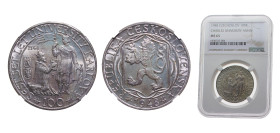 Czechoslovakia People's Republic 1948 100 Korun (Charles University) Silver (.500) 14g NGC MS65 KM26 Schön33