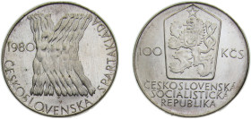 Czechoslovakia Socialist Republic 1980 100 Korun (Spartakiade Games) Silver (.500) 9g UNC KM101