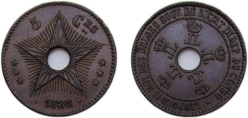 Democratic Republic of the Congo Congo Free State 1888 5 Centimes - Léopold II C...