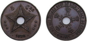 Democratic Republic of the Congo Congo Free State 1888 5 Centimes - Léopold II Copper Brussels mint 10g UNC KM3 LAVCM-3