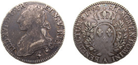 France 1790A ½ Écu - Louis XVI Silver (.917) Paris mint 14.2g VF Dy1709