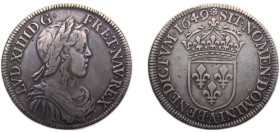 France Kingdom 1649A ½ Écu - Louis XIV Silver (.917) Paris mint 13.5g VF Dy1470 GadR169