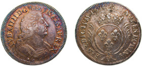 France Kingdom 1694N 1 Écu - Louis XIV Silver Montpellier mint 26.71g AU Dy1520 GadR217
