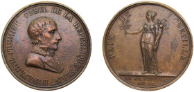 France First Republic 1801 Medal, Celebrating the peace at Luneville Bronze 29g VF Bramsen 107