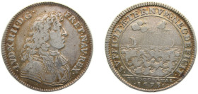 France Kingdom 1677 Jeton - Louis XIV, TRÉSOR ROYAL CHAMBRE DU TRÉSOR ROYAL Silver 6.2g VF F.1870