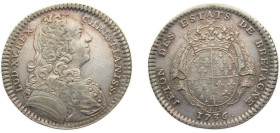 France Kingdom 1736 Jeton - Louis XV (Etats de Bretagne; Rennes) Silver 7g XF Daniel89 (C) Feu8752