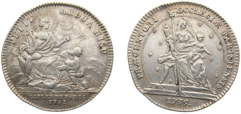 France Kingdom 1752 Jeton, UNIVERSITÉ DE PARIS ECOLES DE PARIS Silver 8.3g XF F....