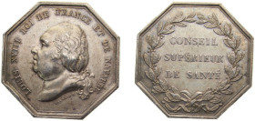 France Kingdom ND Louis XVIII - Jeton, CONSEIL SUPERIEUR DE SANTE Silver 12.2g AU