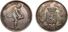 France Second Empire 1858 Jeton, SOCIETE CIVILE DE L'OMNIUM Silver 16g AU