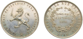 France Second Empire 1859 Jeton, SOCIETE DE LA RUE DE LA BOURSE LYON Silver 14.5g UNC