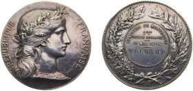 France Third Republic 1894 Medal, Concours de montrouge Silver 67.8g UNC
