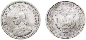 German East Africa German colony 1901 ¼ Rupie - Wilhelm II Silver (.917) 5.832g VF KM3 Schön2