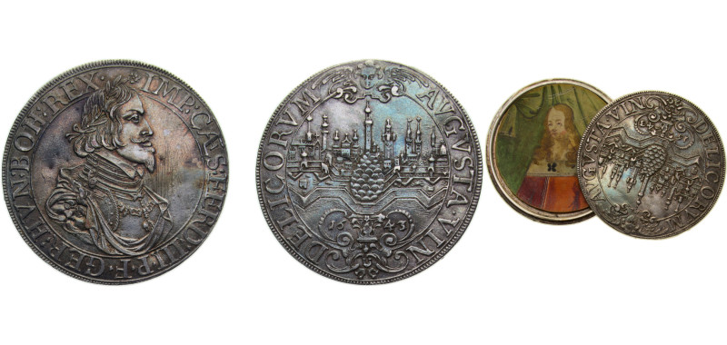 Germany Free city of Augsburg Holy Roman Empire 1643 1 Thaler, Made a box Silver...