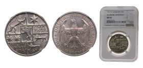 Germany Germany - 1871-1948 Weimar Republic 1927A 3 Reichsmark (University in Marburg) Silver (.500) 15g NGC MS62 KM53 J330