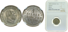 Germany Kingdom of Prussia German states 1870C 1 Silbergroschen - Wilhelm I Billon (.220 silver) Frankfurt am Main mint 2.196g NGC MS64 KM485 AKS103 O...