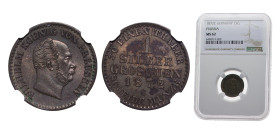 Germany Kingdom of Prussia German states 1872C 1 Silbergroschen - Wilhelm I Billon (.220 silver) Frankfurt am Main mint 2.196g NGC MS62 KM485 AKS103 O...