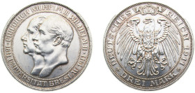 Germany Kingdom of Prussia Second Empire 1911A 3 Mark - Wilhelm II (Wroclaw University) Silver (.900) Berlin mint 16.67g AU KM531 J108