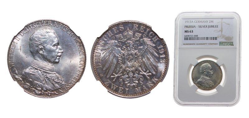 Germany Kingdom of Prussia Second Empire 1913A 2 Mark - Wilhelm II (Reign) Silve...