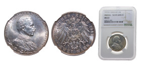 Germany Kingdom of Prussia Second Empire 1913A 2 Mark - Wilhelm II (Reign) Silver (.900) Berlin mint 11.111g NGC MS63 KM533 J111