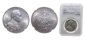 Germany Kingdom of Prussia Second Empire 1913A 3 Mark - Wilhelm II (Reign) Silver (.900) Berlin mint 16.667g NGC MS63 KM535 J112