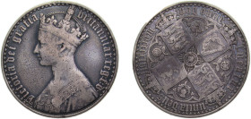 Great Britain 1847 Sp#3883; 'UNDECIMO' on edge, Proof 1 Crown - Victoria ('Gothic' type) Silver (.925) (8000) 28.28g PF KM744 Sp3883 Sp3884