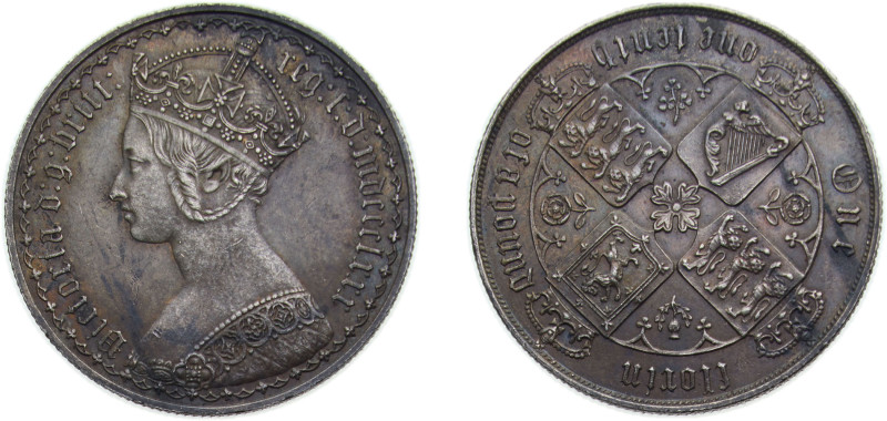 Great Britain 1880 1 Florin - Victoria (1st portrait; 'Gothic' type) Silver (.92...