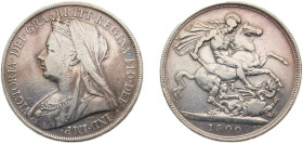 Great Britain 1900 LXIV 1 Crown - Victoria (3rd portrait) Silver (.925) (353300) 28.28g VF KM783 Sp3937