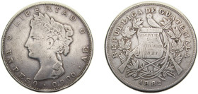 Guatemala Republic 1882A.E. 1 Peso Silver (.900) 25g VF KM208