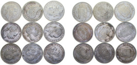 Hungary Austro-Hungarian Empire 1878-1881 1 Forint - Ferenc József, 9 Lots Silver (.900) XF ÉH1464 H2140 KM465