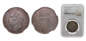India India - Portuguese colony 1882 1 Rupia - Luíz I Silver (.917) Calcutta mint 11.66g AU58 KM312 GomesL1 14